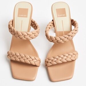 DV by Dolce Vita Nude Braided Strap Platform Block Heel Mules‎ Sandals Size 11